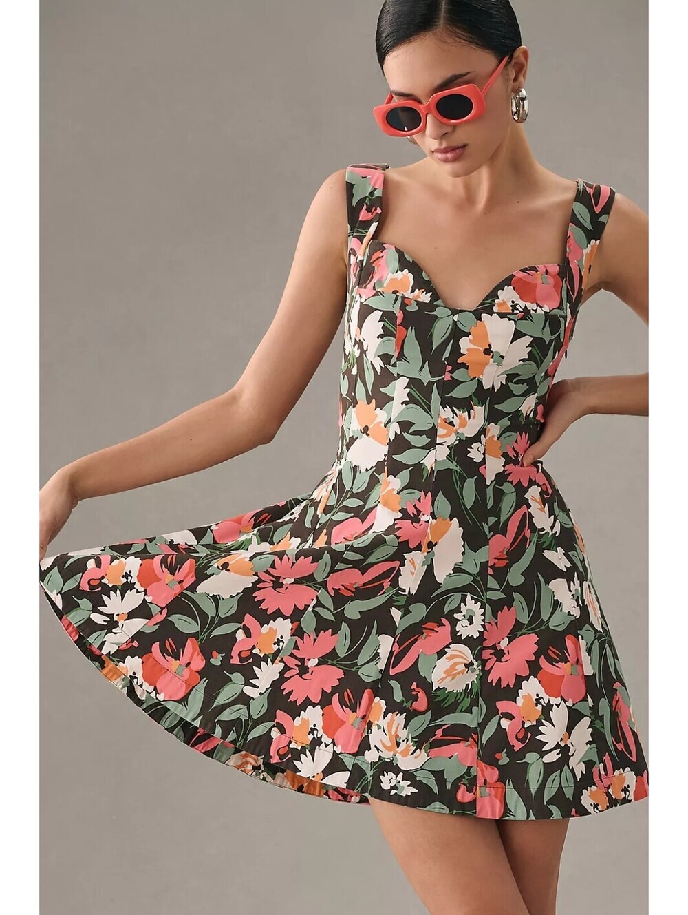Anthropologie Sweetheart Floral Mini Dress Multicolor size L EUC #1002
